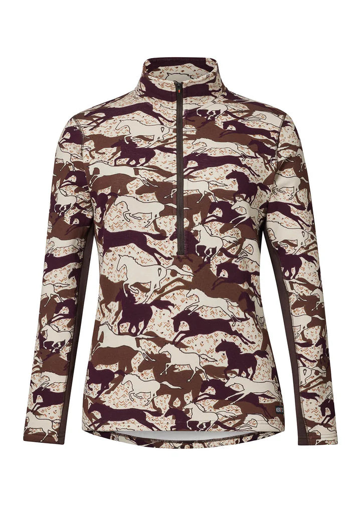 Kerrit's Plush Printed Fleece Half Zip Top