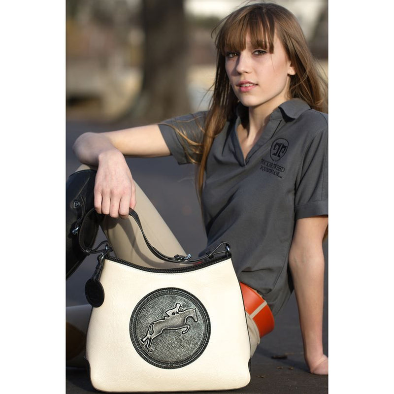 The Tweed Manor Tote:  Hunter/Jumper Ivory/Black
