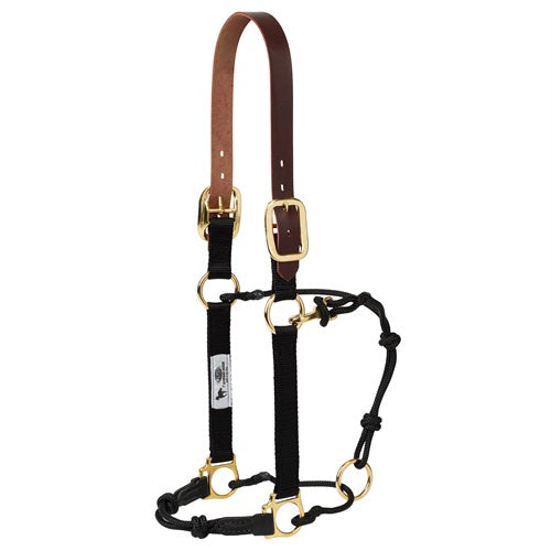 Breakaway Leather & Rope Combination Horseman's Halter
