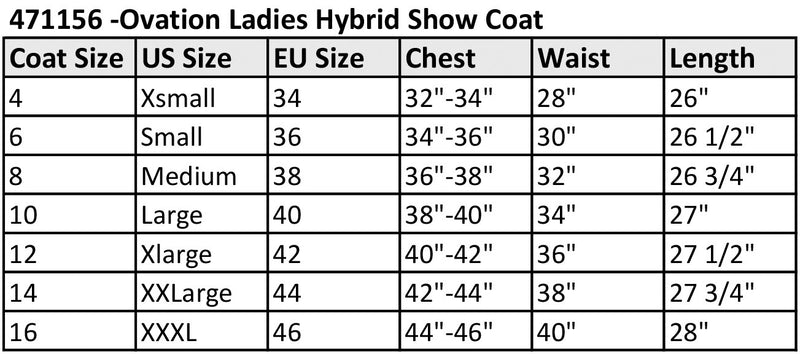 Ovation Ladies Hybrid Show Coat