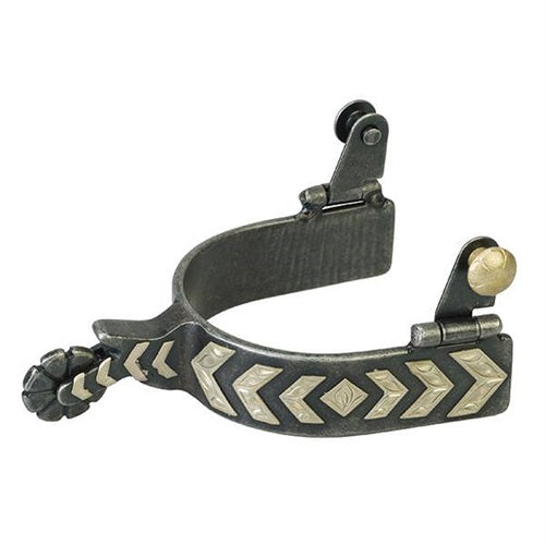 Men's Spur with German Silver Chevon Trim