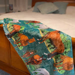 Tropical Horses Throw Blanket