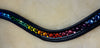 Bridleberry #204 Browband Rainbow Crystal Pattern Black Padded Leather