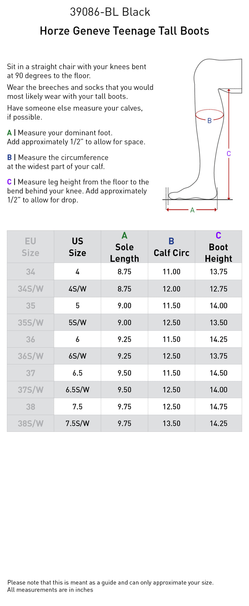 Horze by Equinavia Geneve Young Rider Tall Boots