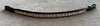 #105 Leather Browband W/Peach & Crystals in a Chevron Pattern, Edged in Crystals