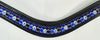 Bridleberry #203 Royal Browband, Light & Dark Blue Crystals on Black Leather