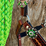 Rodeo Drive Fox Tail Tooled Lariat & Leather Combo Halter