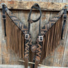 Rodeo Drive Dark Oil Feathered Arrow Fringed One Ear / Breast Collar Tack Set