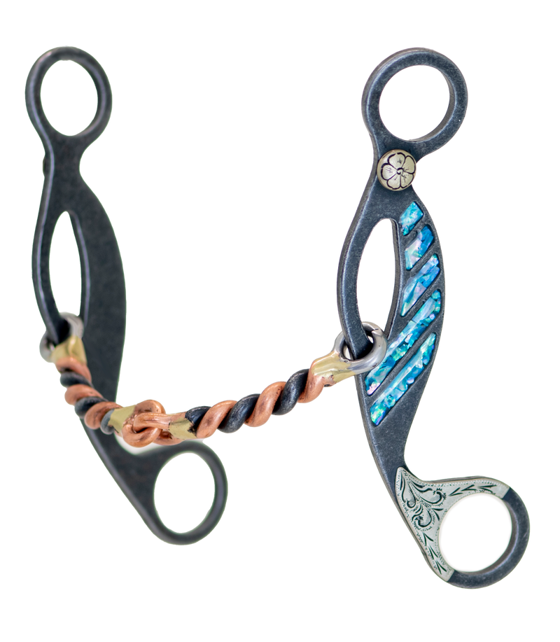 Turquoise Snaffle Copper Twist Gag Bit