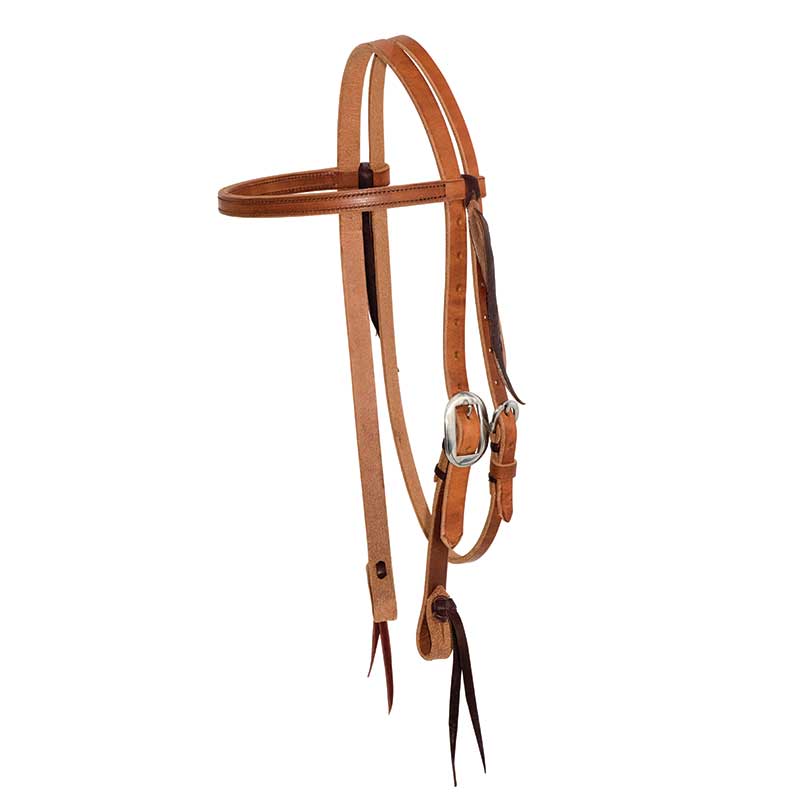 3/4" Twisted & Tied Leather Browband Headstall