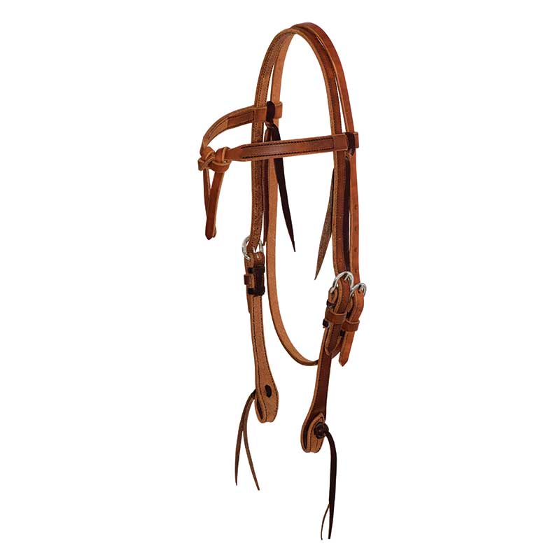 5/8" Leather Tie Front Browband Headstall