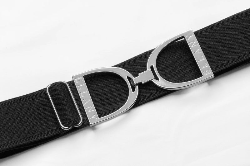 ELLANY - 1.5" Silver Stirrup Elastic Belt