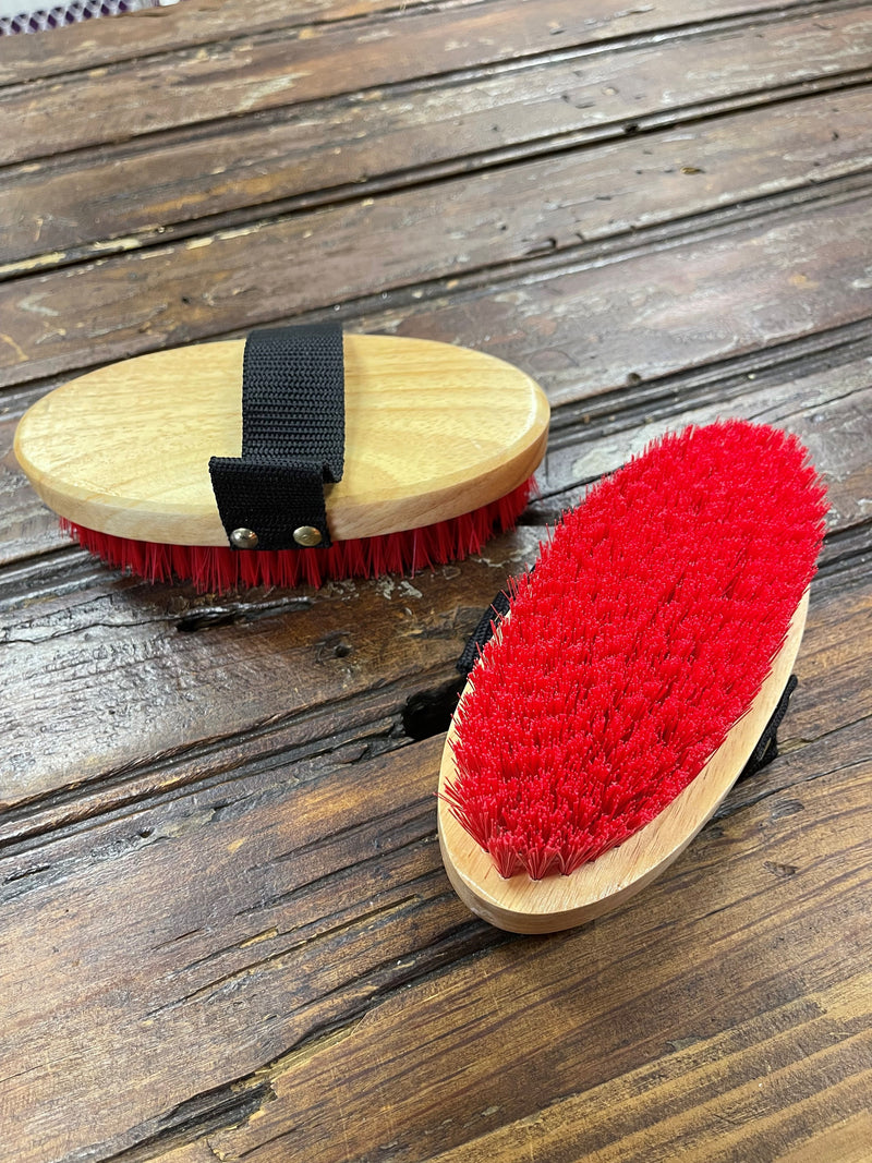 6 1/2" Oval Grooming Brush - Red