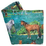 Tropical Horses Throw Blanket