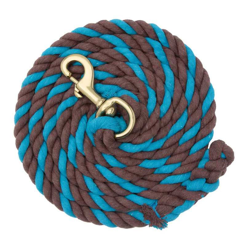 Cotton Lead Rope with Brass Plated 225 Snap, 5/8" x 10'