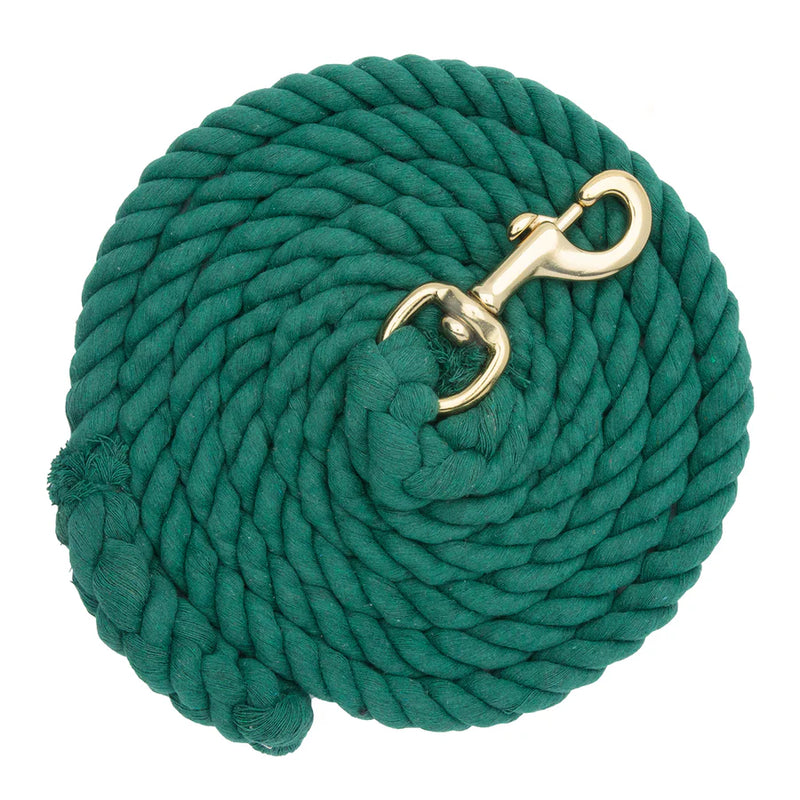 Cotton Lead Rope with Brass Plated 225 Snap, 5/8" x 10'