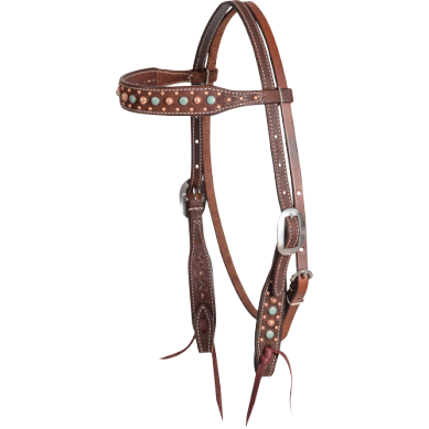 Browband Headstall with Floral Spot Dots