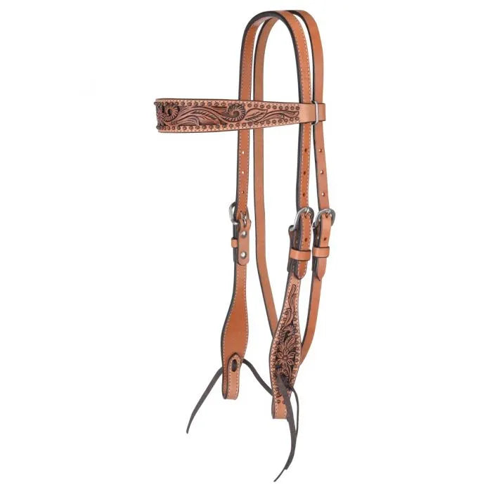 Classic Texas Flower Browband Headstall