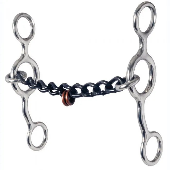 345 Junior Cow Horse Chain with Pacifiers Bit