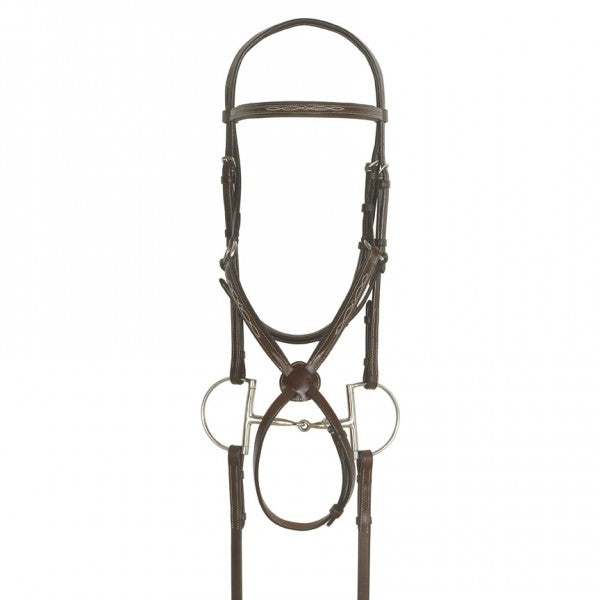 Fancy Raised Traditional Crown Padded Figure-8 Bridle with BioGrip™ Rubber Reins