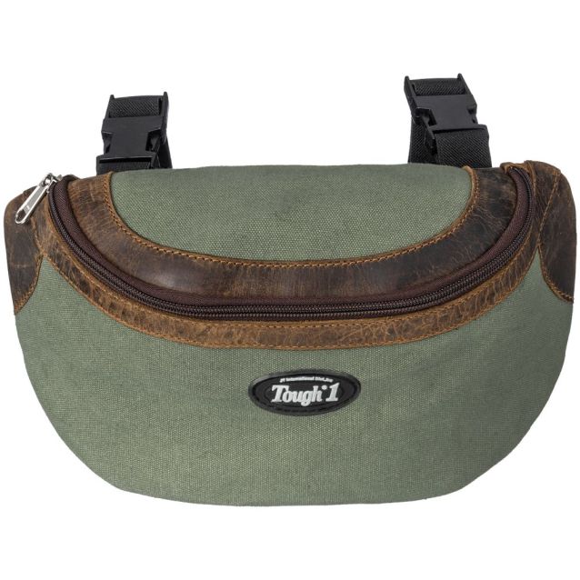 Tough1 Canvas Pommel Bag with Leather Accents