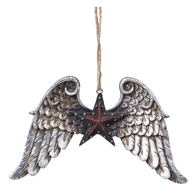 Rustic Wings and Star Ornament