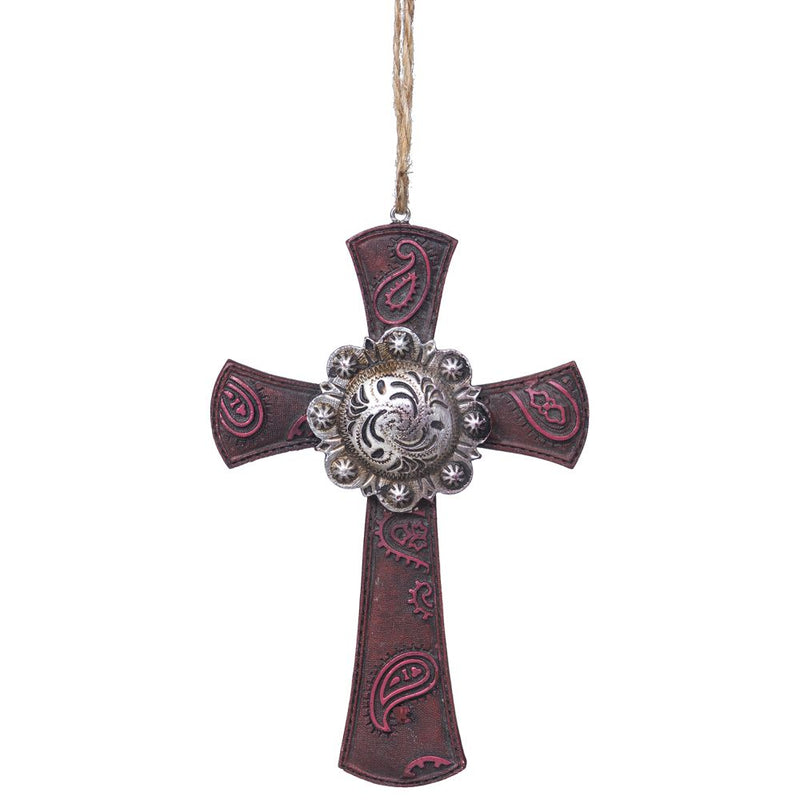 Paisley Cross Concho Ornament