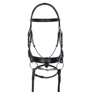 Aramas Square Mild Raised Wide Dressage Bridle with Leather Reins