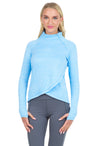 IBKUL Asymmetrical Zip Pullover with Thumb Holes