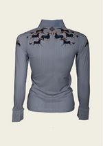Espoir Navy Pinstripe Ladies’ Button Shirt