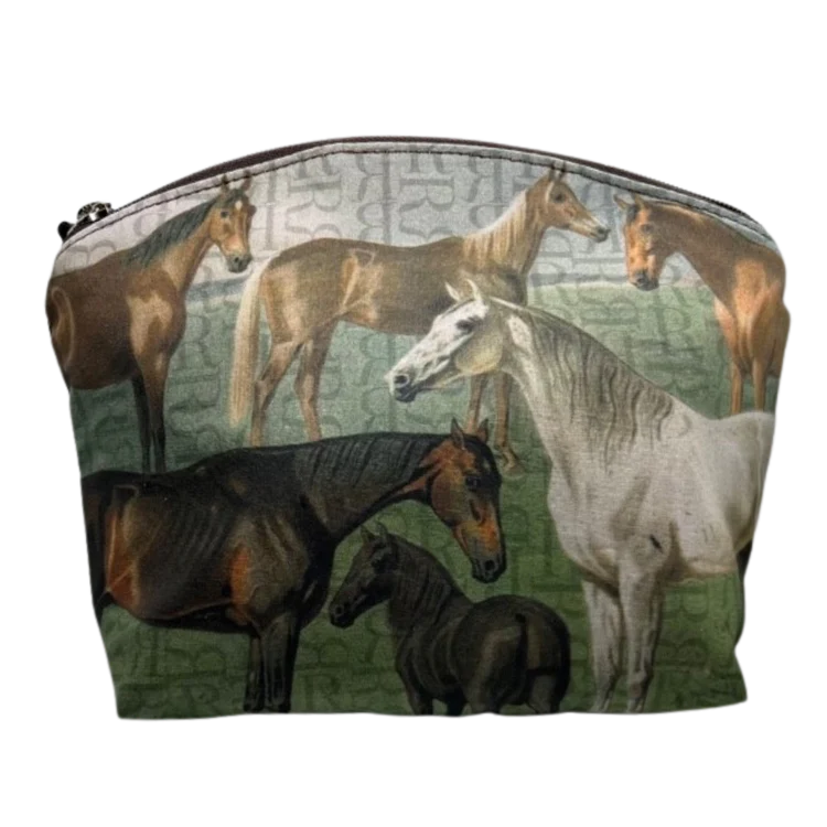 Victorian Lithograph Horse Cosmetic Bag